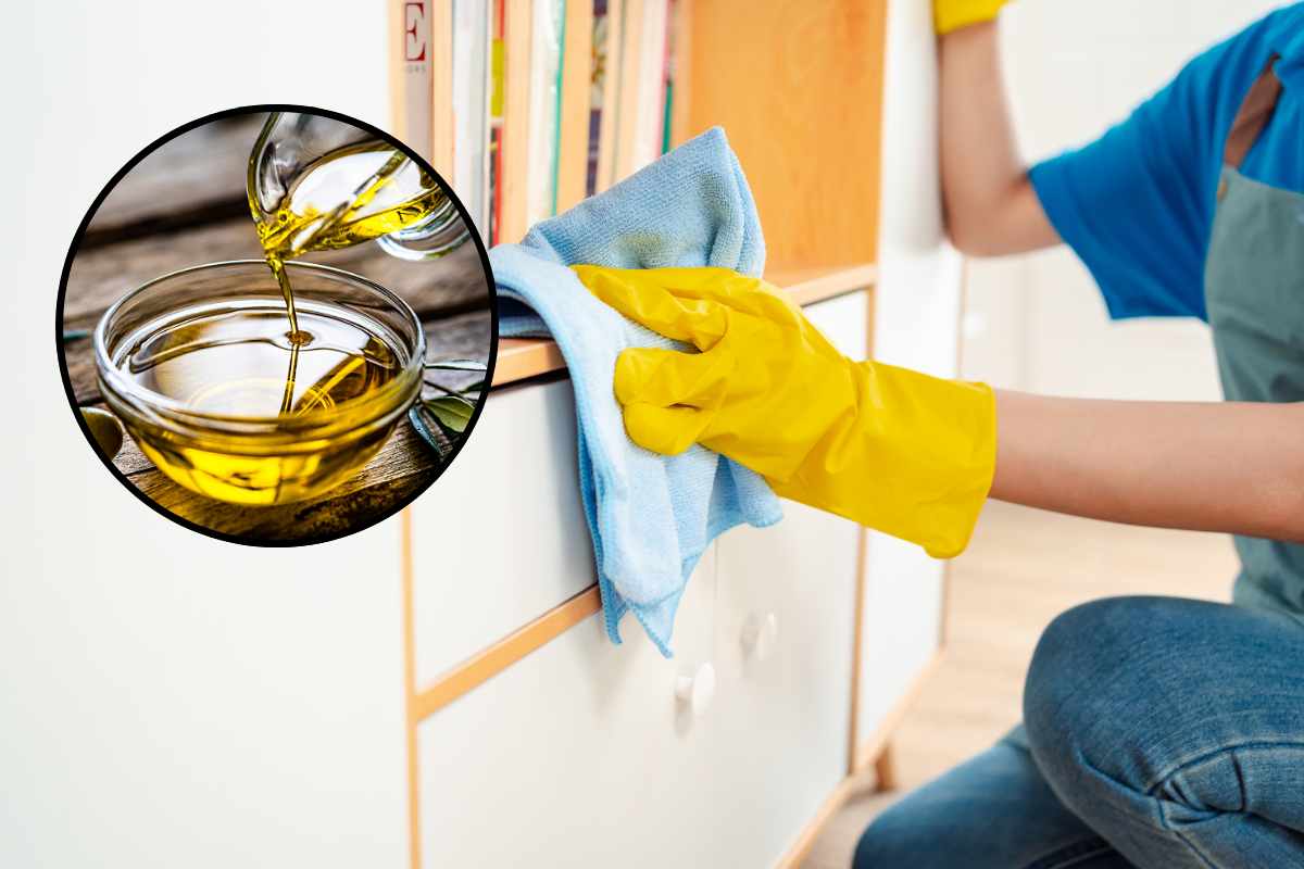 Pulire casa con l’olio d’oliva: il trucco geniale che rivoluziona le faccende domestiche